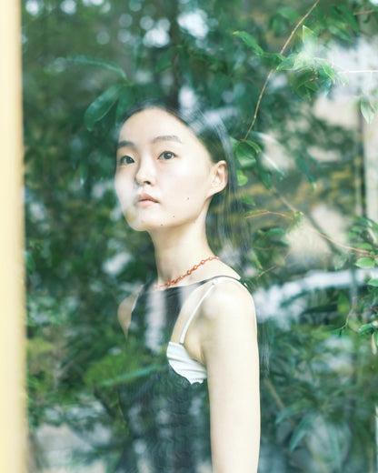 Vintage Glass Beads Necklace: Flower