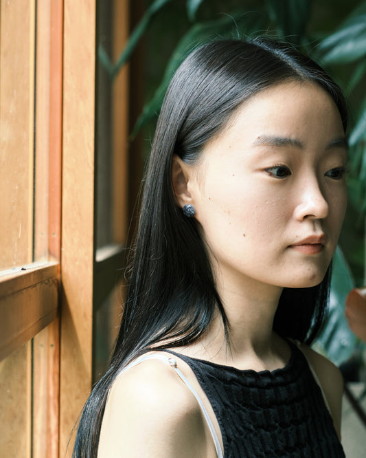 Crashed Shell Earrings: Blue