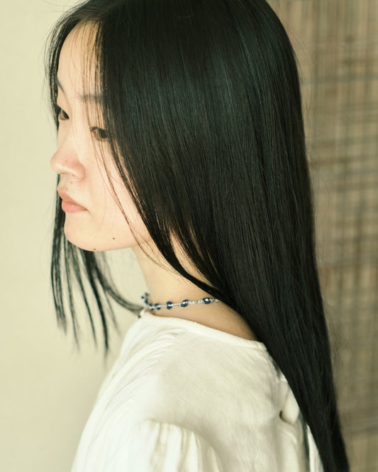 vintage Glass Beads Necklace: Flower