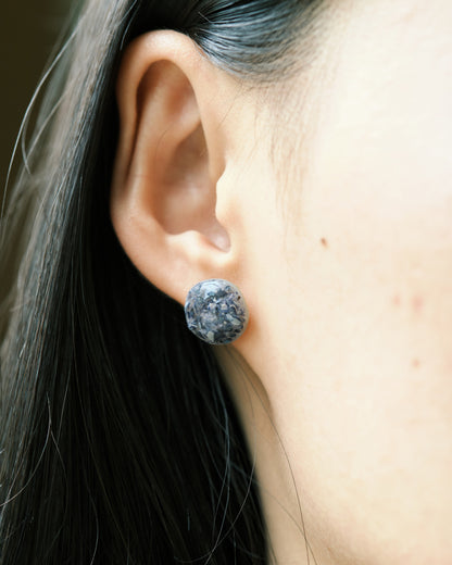 Crashed Shell Earrings: Blue
