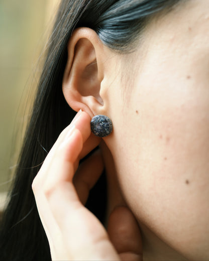 Crashed Shell Earrings: Blue