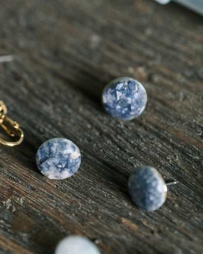 Crashed Shell Earrings: Blue