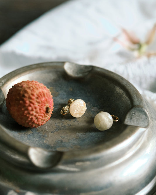 Crashed Shell Earrings: Yellow&White